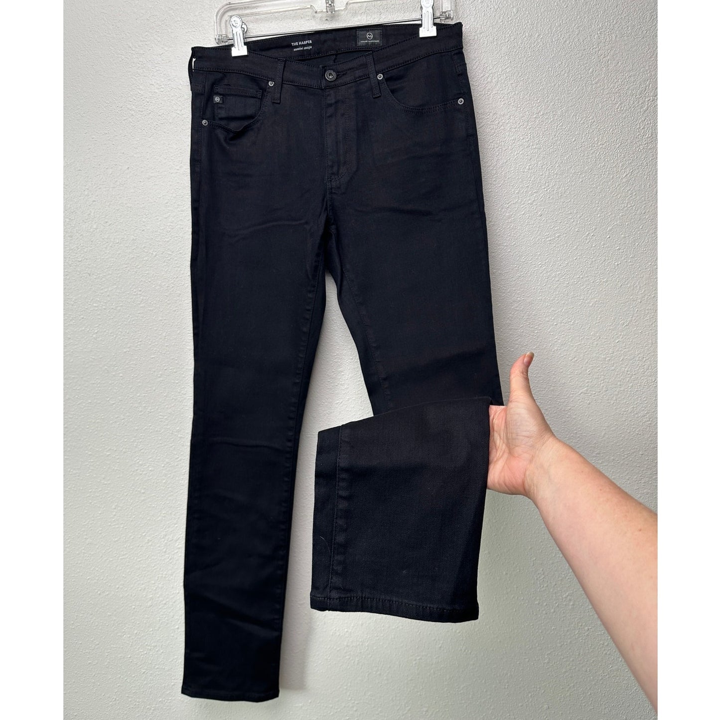 AG The Harper Essential Straight Jeans Black Size 29R