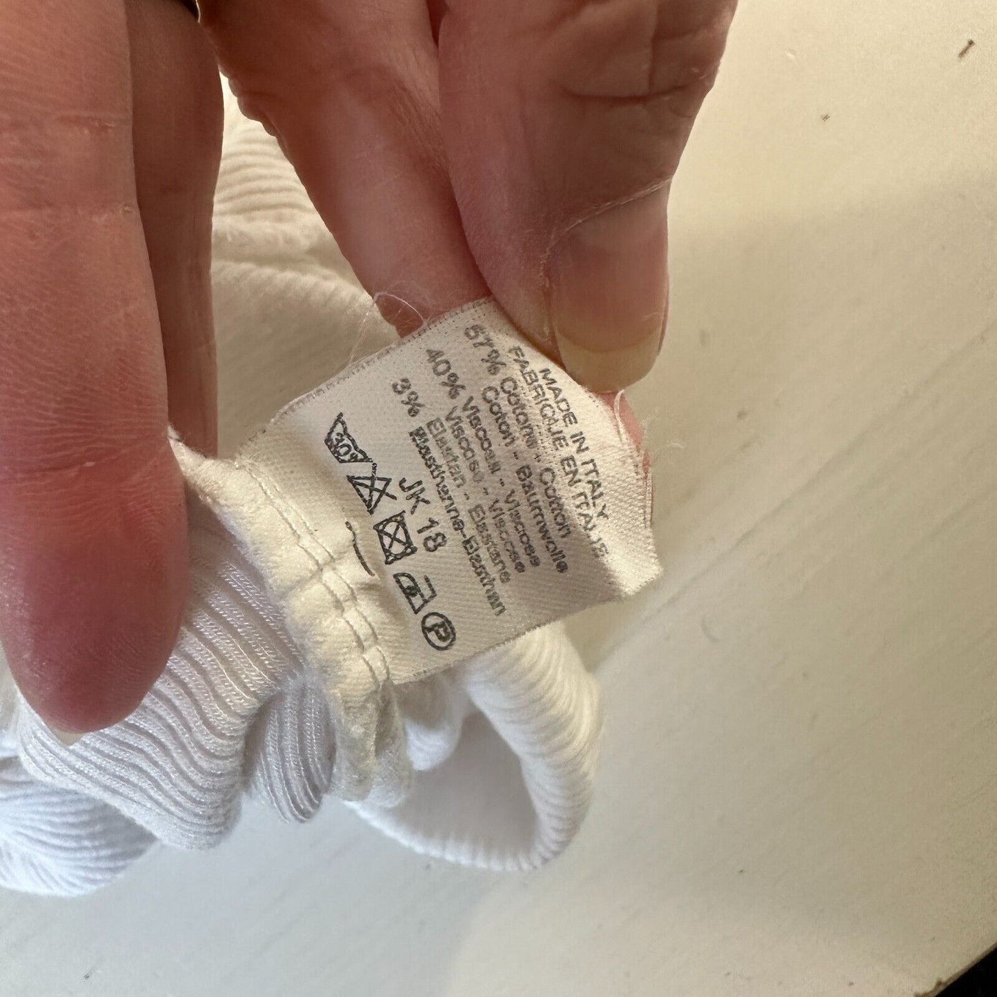 Brandy Melville White Crop Top Lettuce Trim Hem Neckline & Sleeve Rib Knit OS