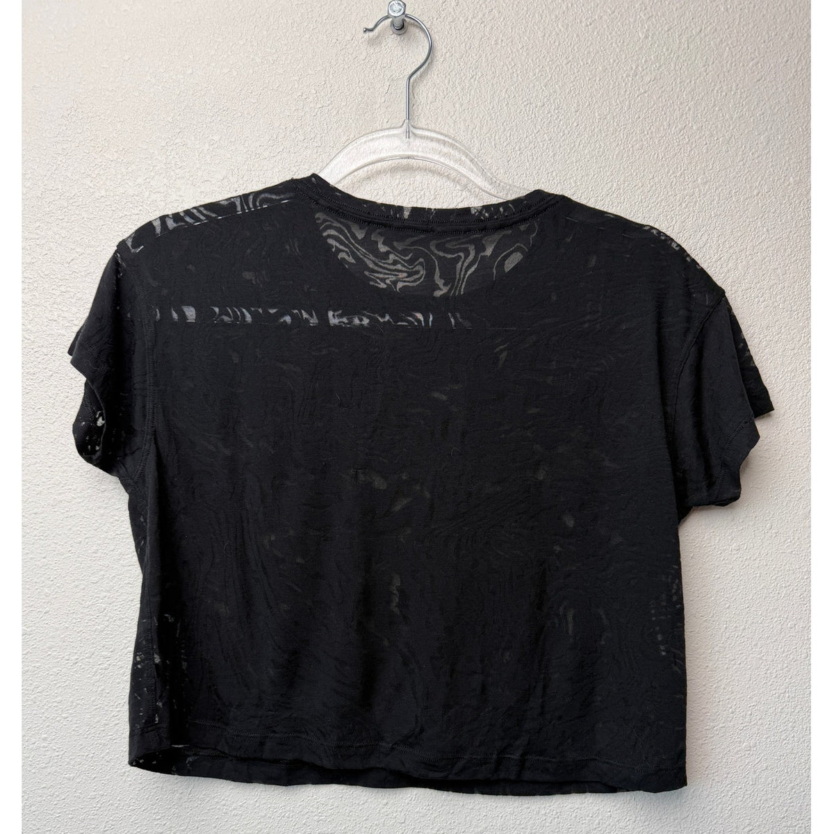Lululemon All Yours Cropped T-Shirt Veil Black Women Size 8