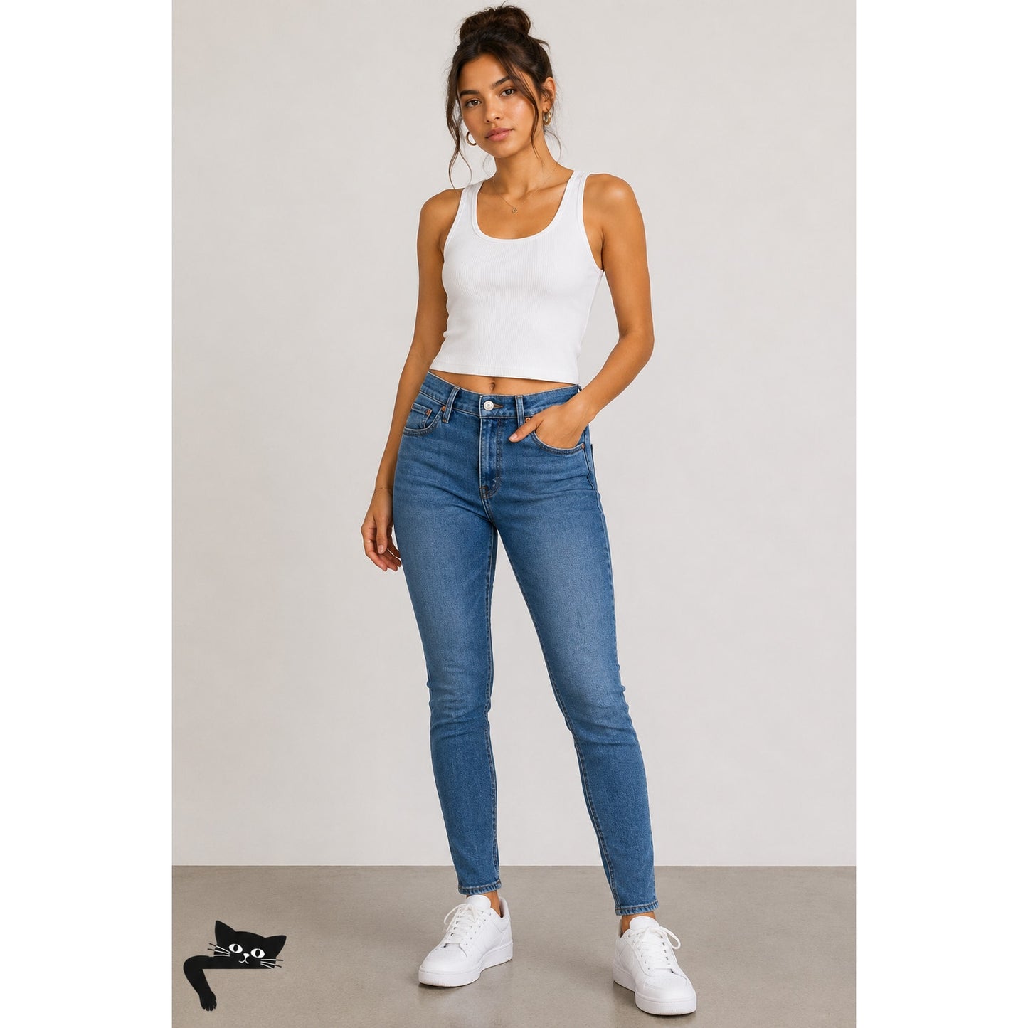 Levi's Medium Blue Wash Wedgie Skinny High Rise Button Fly Jean Size 32