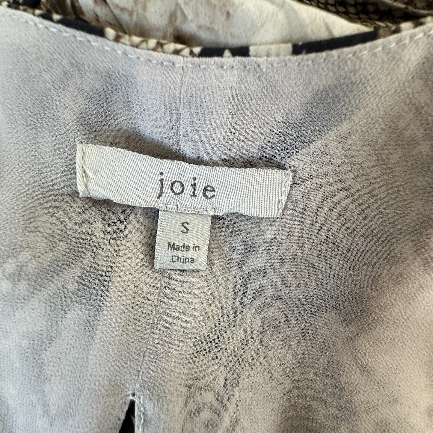 Joie Porcelain Bethwyn C Snakeskin Print Wrap Style A-Line Cap Sleeve Dress SM