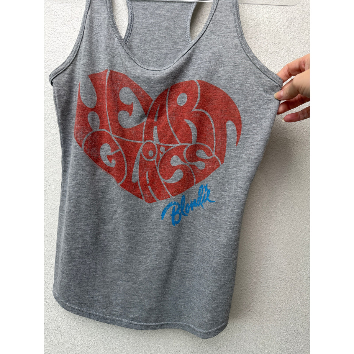 Blondie Womens Gray Heart Of Glass Racerback Tank S