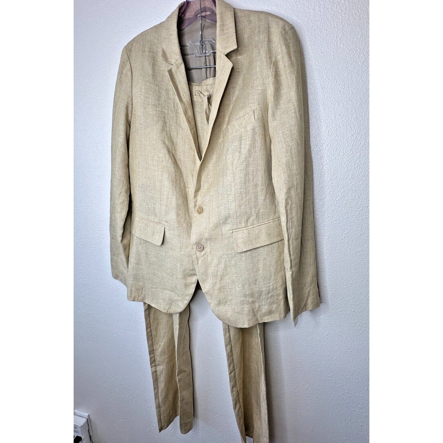 NWT BLESS 2-pc Melange 100% Linen Sakko Jacket & Linen Pants M