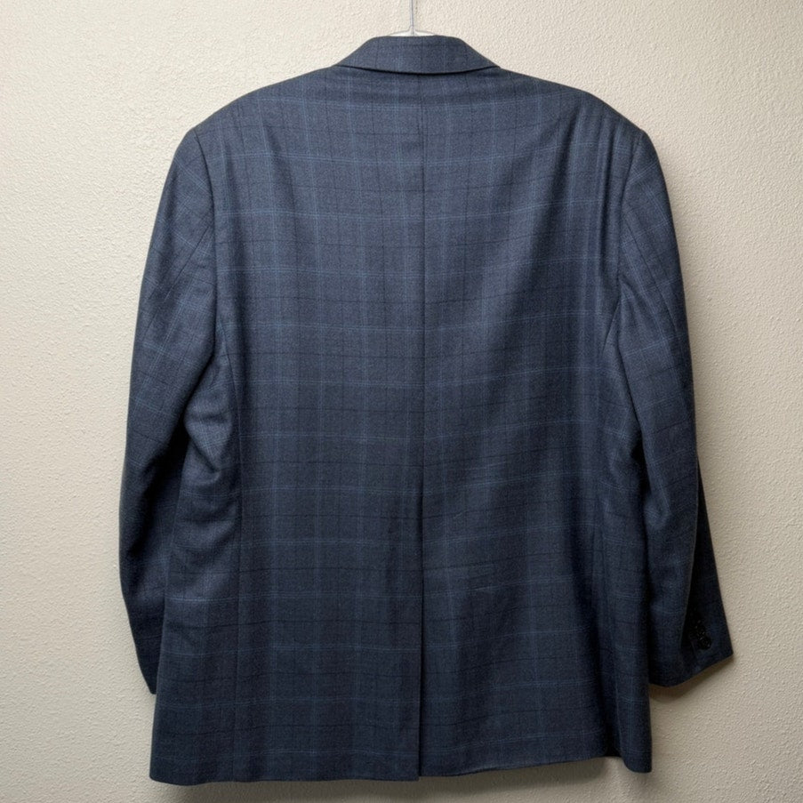 Lauren Ralph Lauren Blue Plaid Wool Silk Blazer Men’s 44R
