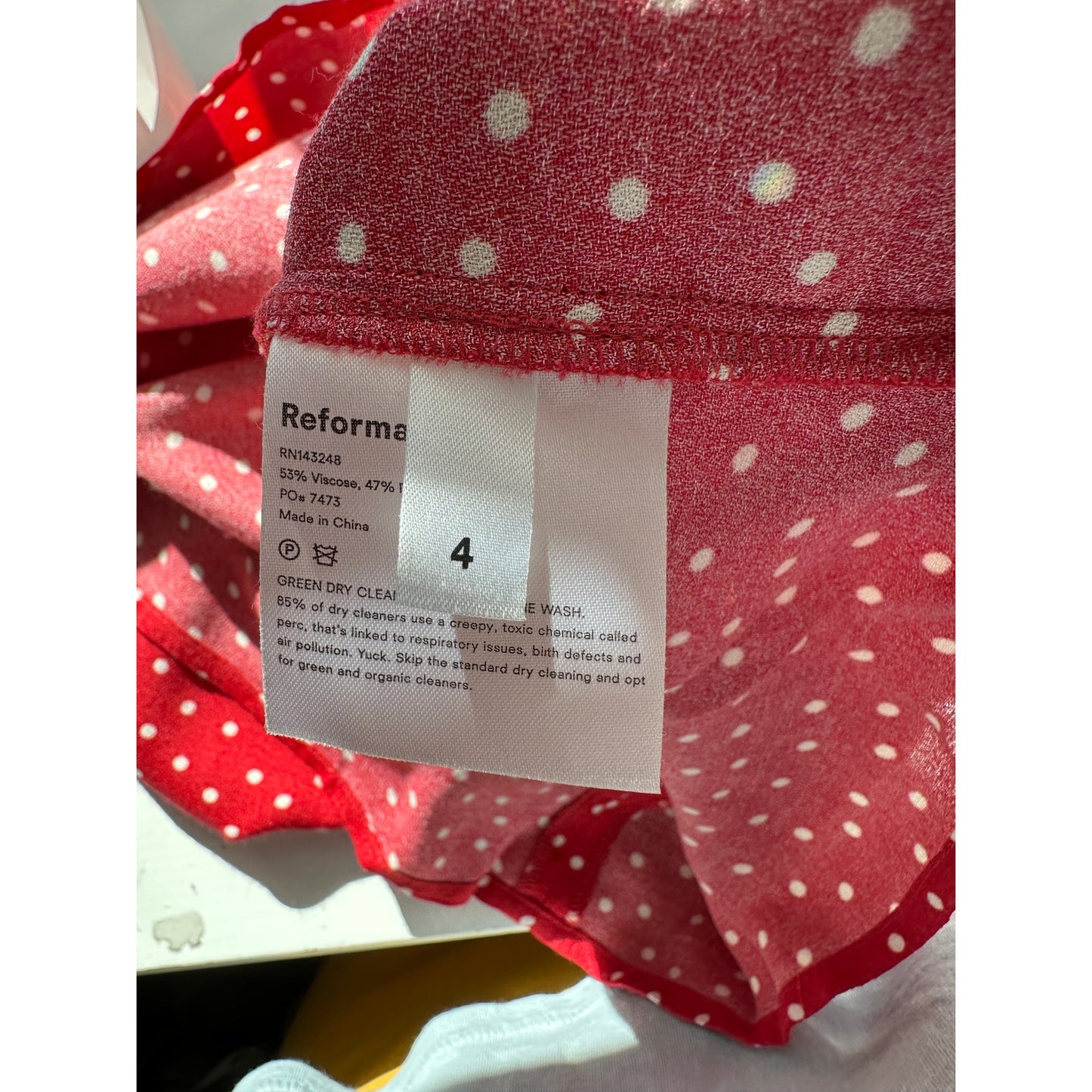 Reformation Red Polka Dot Tie-Front Mini Dress Women’s 4