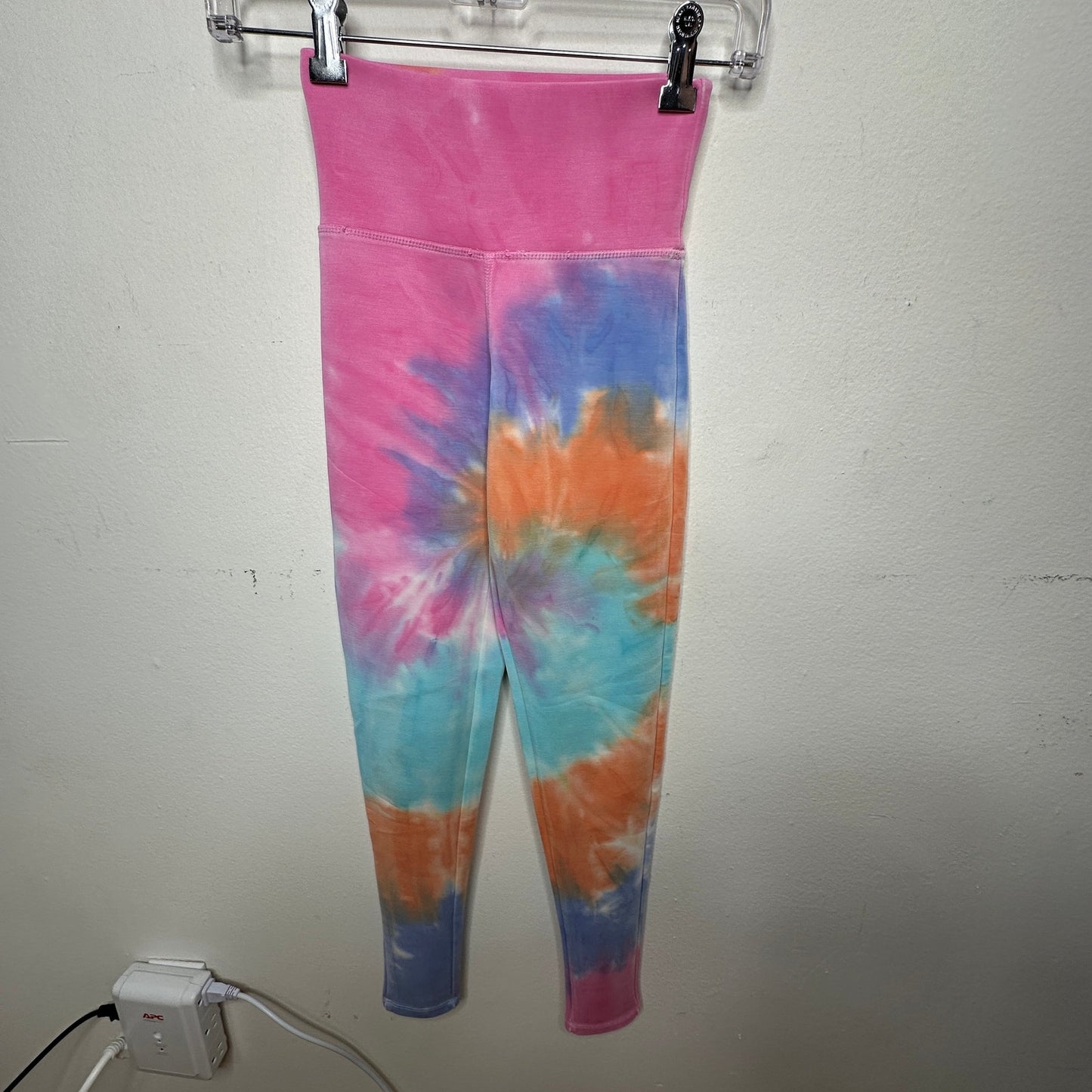 Chaser Pastel Pink Blue Orange Tie Dye Yoga Pants & Matching Sports Bra XS