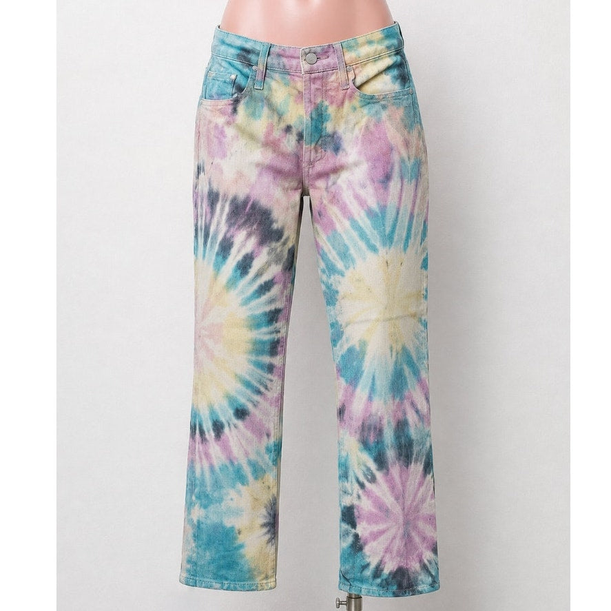 MOTHER The Tripper Swirling Secrets Pastel Tie-Dye Jeans Button Fly Front 25