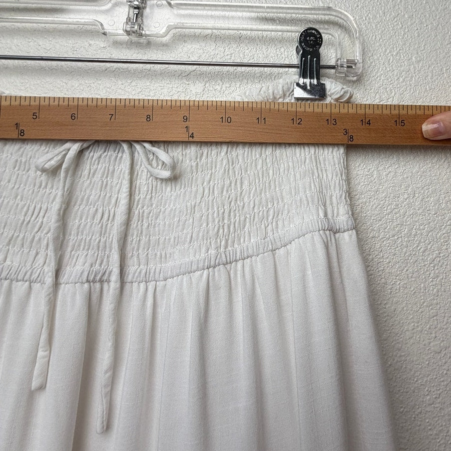 HAEOF White Smocked Convertible Midi Dress Maxi Skirt Women's US S