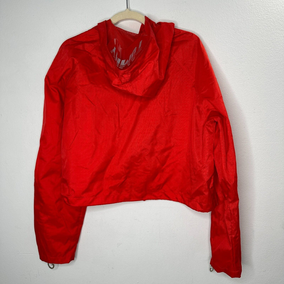 Tommy X Gigi Hadad Visor K-Way Jacket Flame Scarlet-Red Front Zip Mesh Lining SM