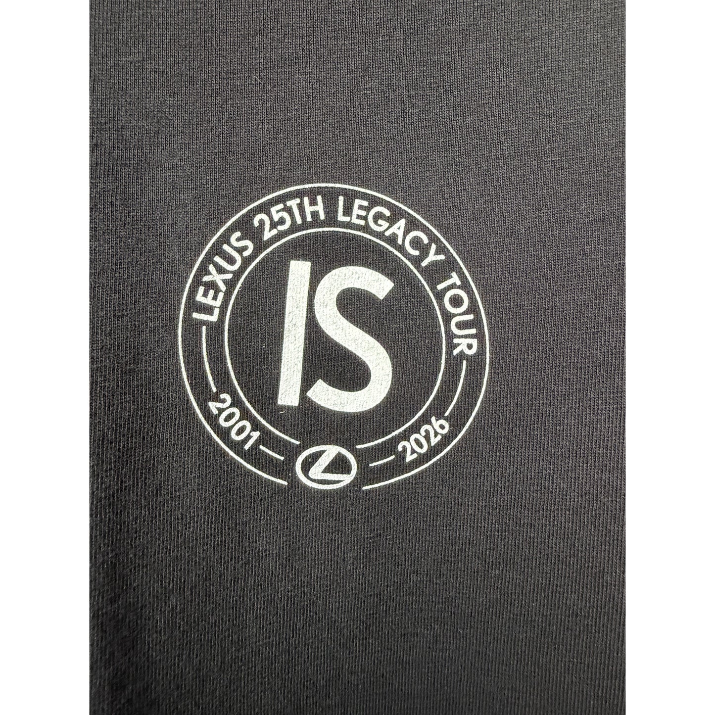 Lexus IS 25th Legacy Tour Black Graphic T-Shirt Unisex Medium