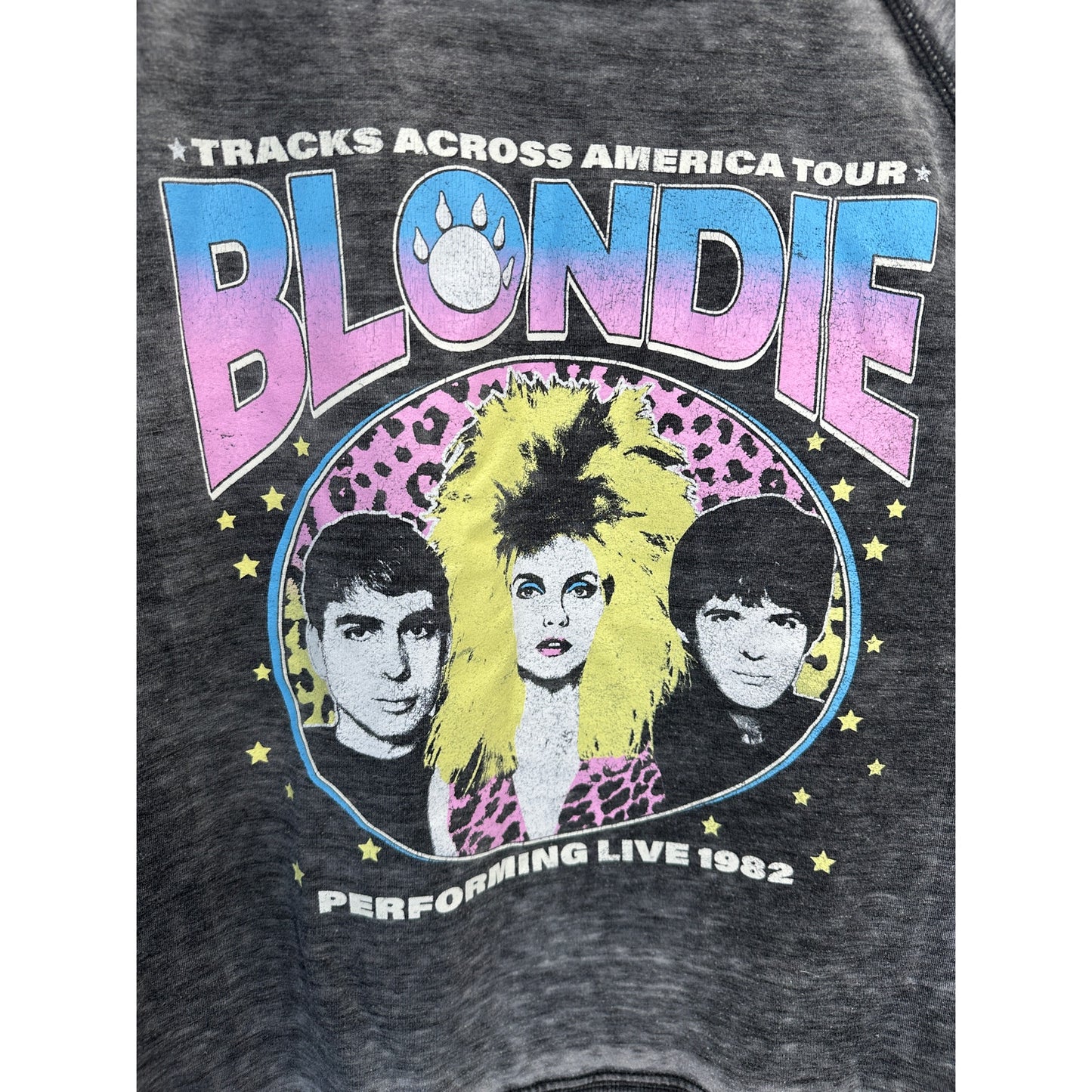 Recycled Karma Burnout Gray Crew Neck Long Sleeve Blondie 1982 Tour Sweatshirt S