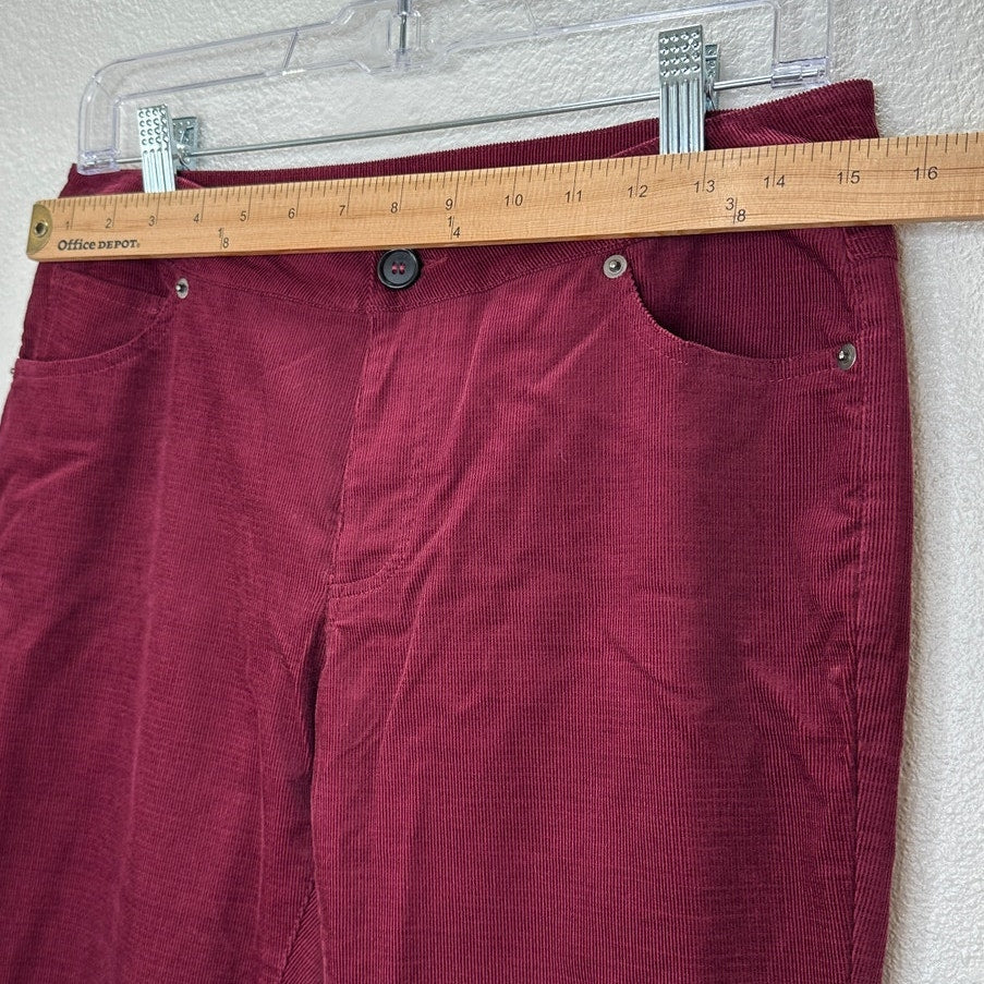 Jack Burgundy Red Corduroy Flare Low Rise Pants S