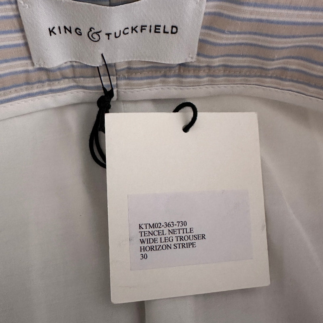 NWT King & Tuckfield Horizon Stripe Wide Leg Trouser US 30
