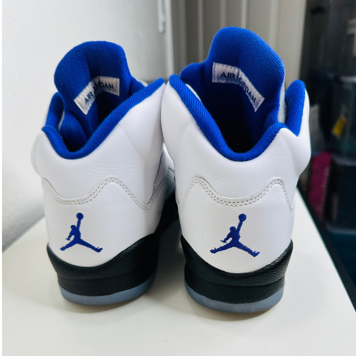 Nike Air Jordan 5 Retro (GS) White Dark Concord Black Sneaker Shoe 6.5