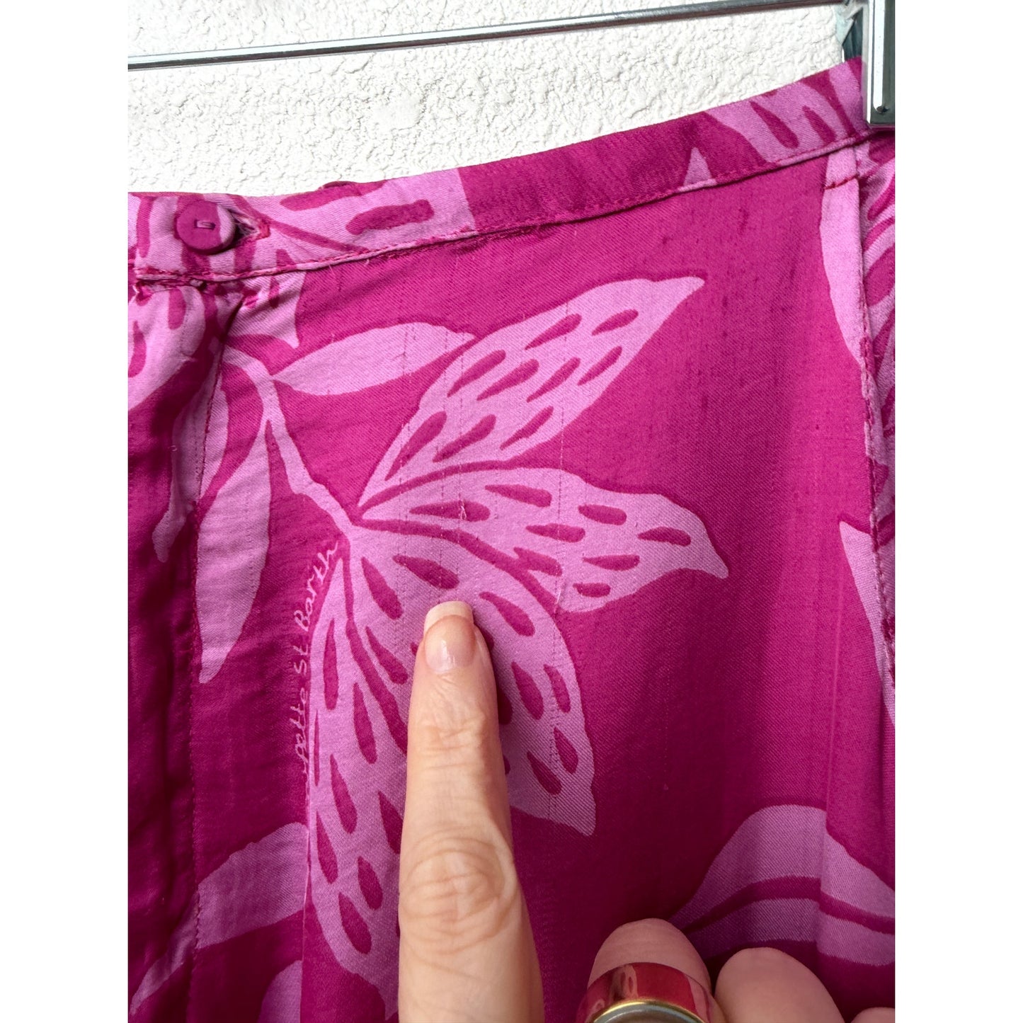 Poupette St Barth Pink Pants Womens S Wide Leg