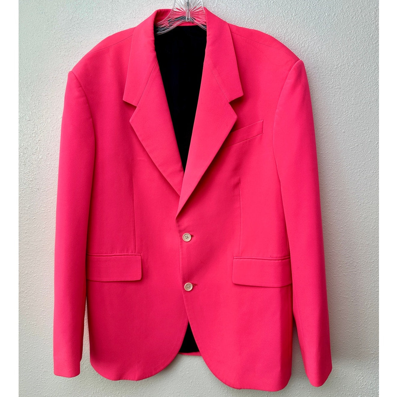 Versace Men’s Hot Pink Blazer Jacket Size IT 50 Two-Button Tailor Made