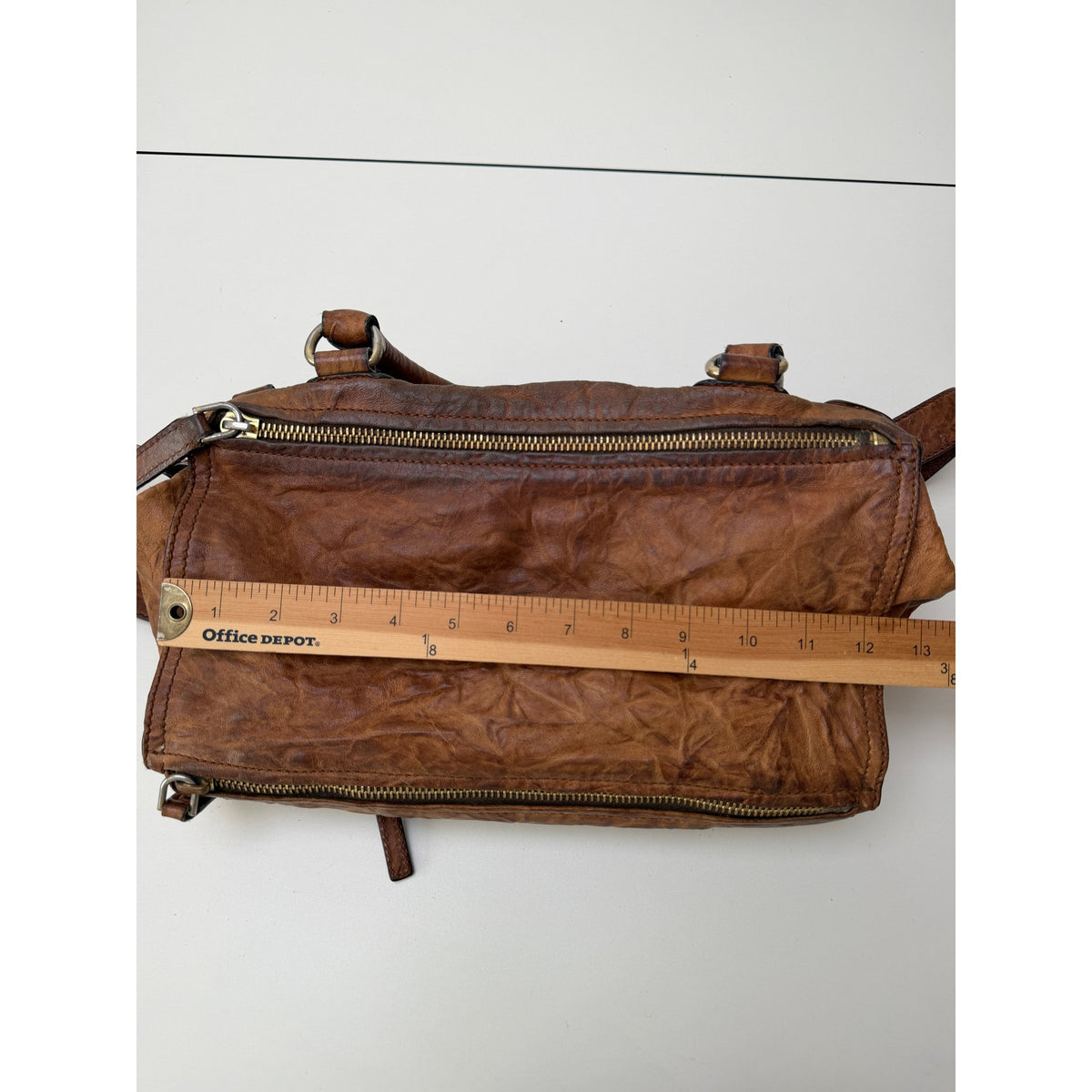 Givenchy Cognac Brown Zip Satchel Bag Women's
