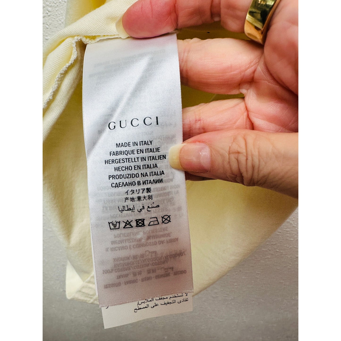 Gucci Sequin Cat Rainbow Logo T-Shirt Cream Unisex US M