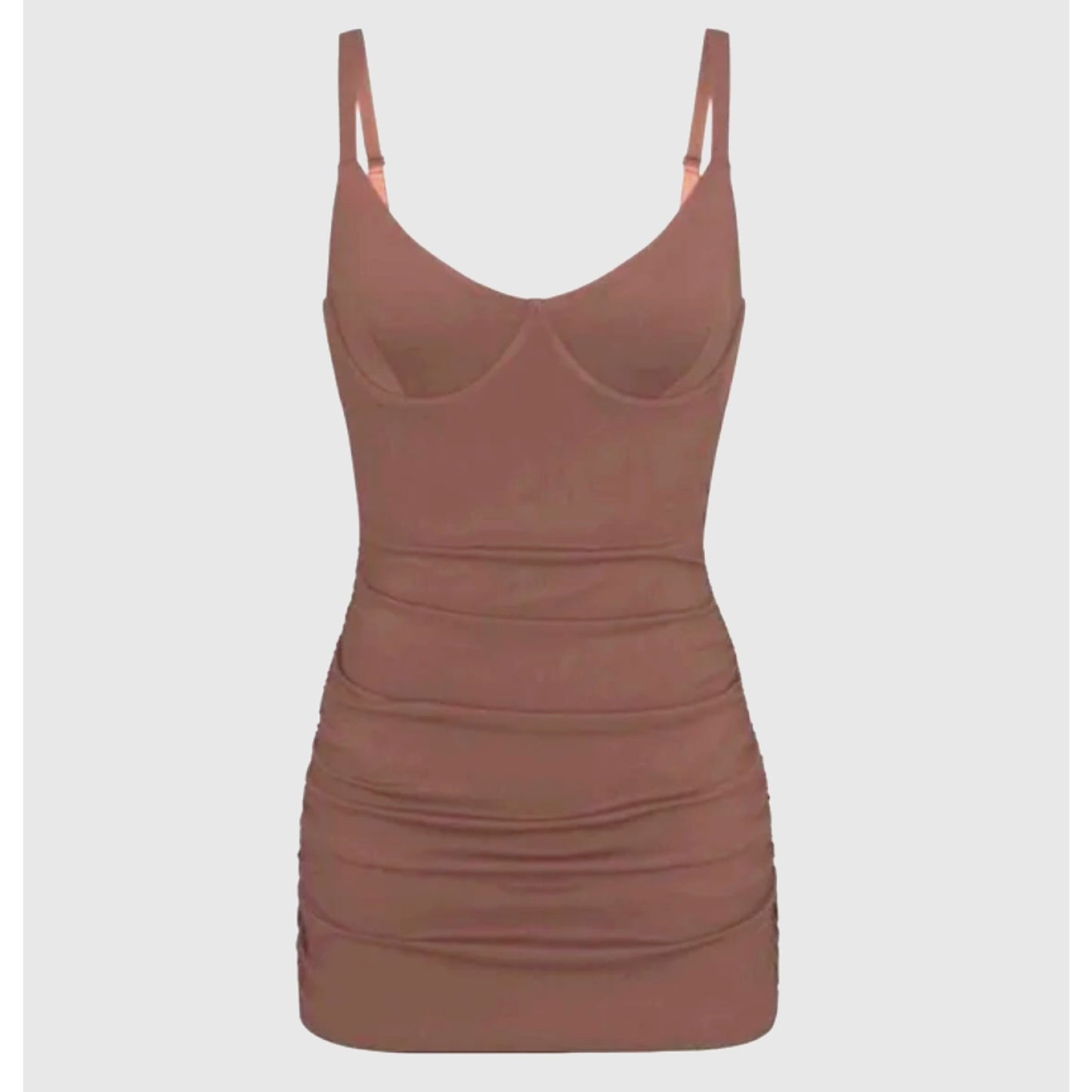 NWT Skims Sienna Tan Sculpting Ruched One Piece Bathing suit Swim Dress Small