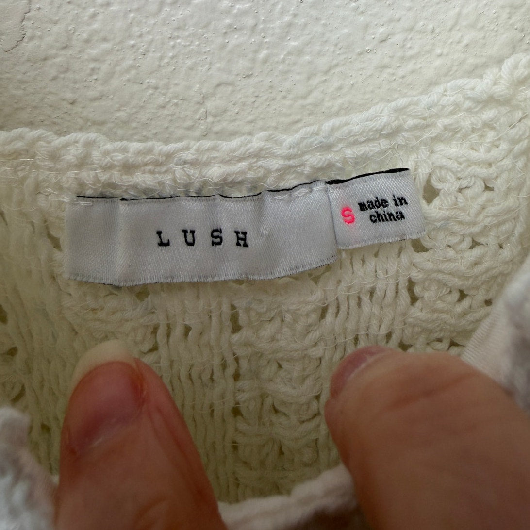 Lush Ivory Crochet Bodice Spaghetti Strap Midi Sundress Size S