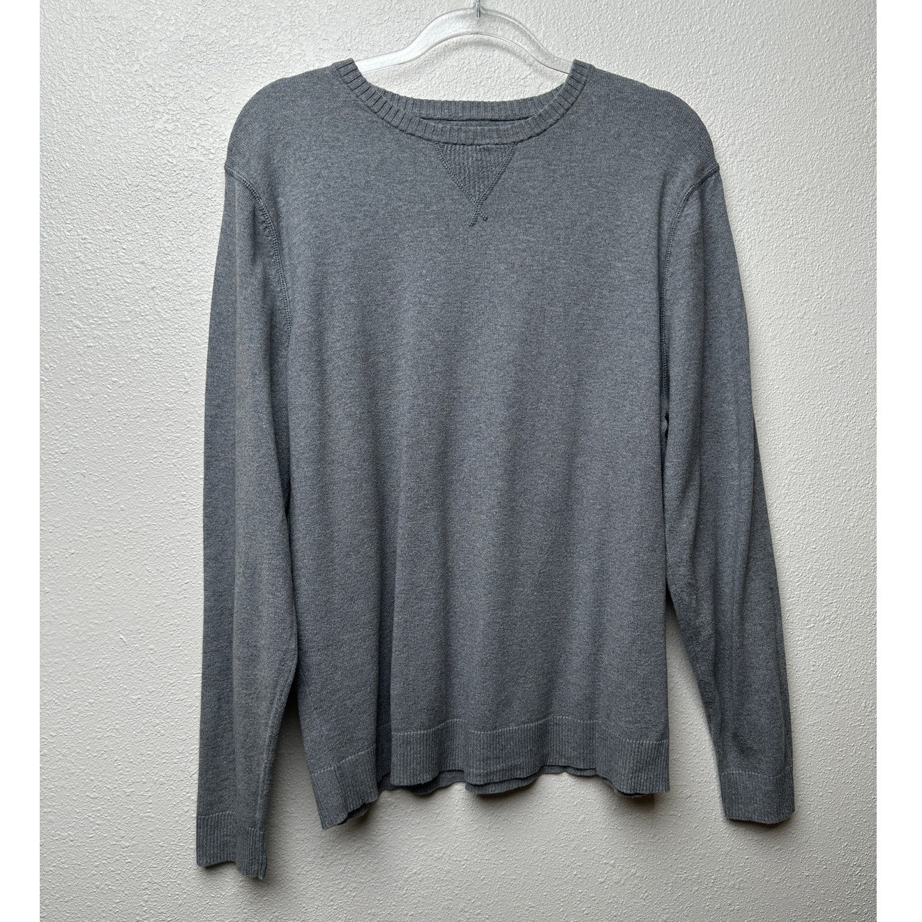 1901 Gray Cotton Cashmere Crewneck Sweater Men's L