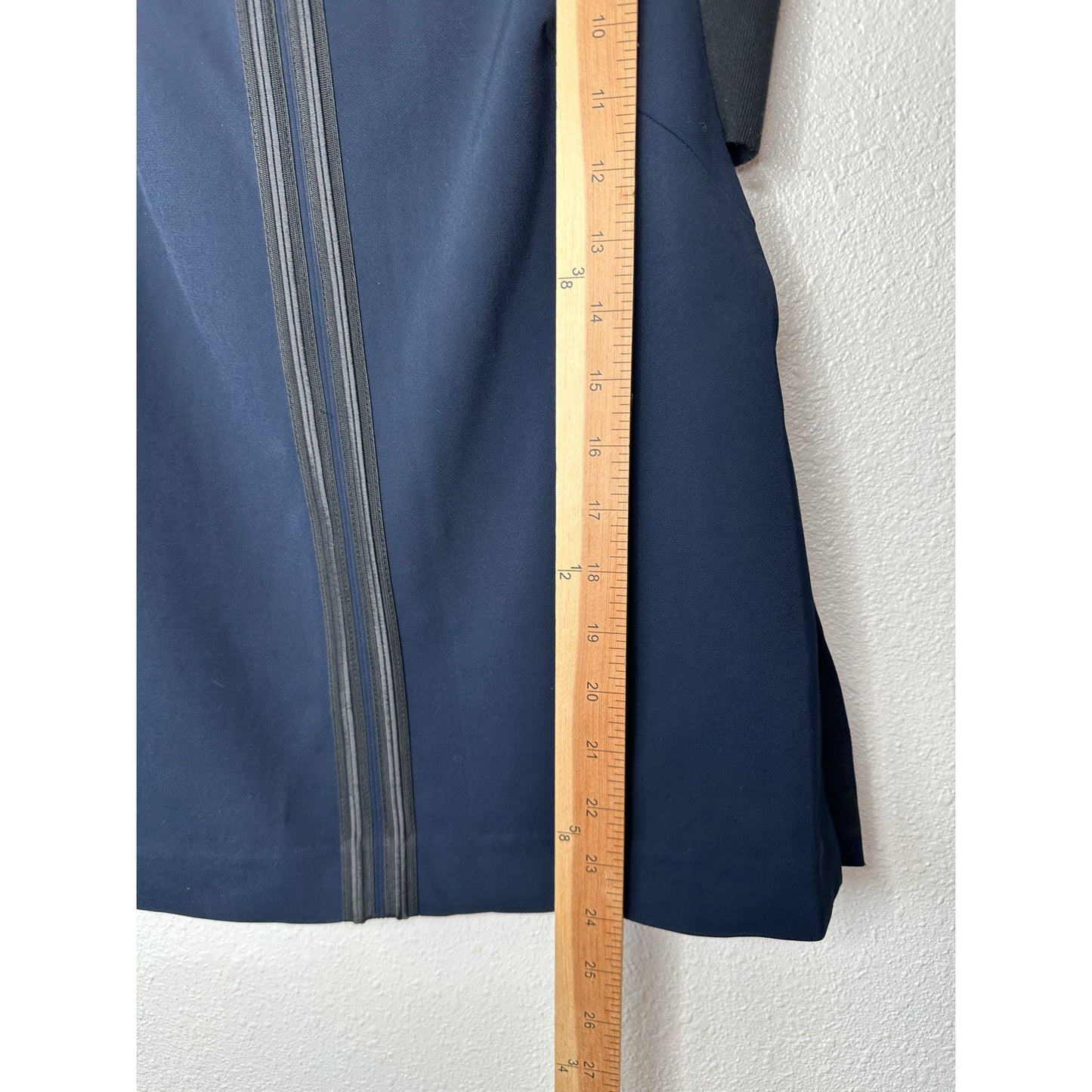 rag & bone Navy & Black High Neck Satin Back Zip Tank Blouse Sleeveless Top S