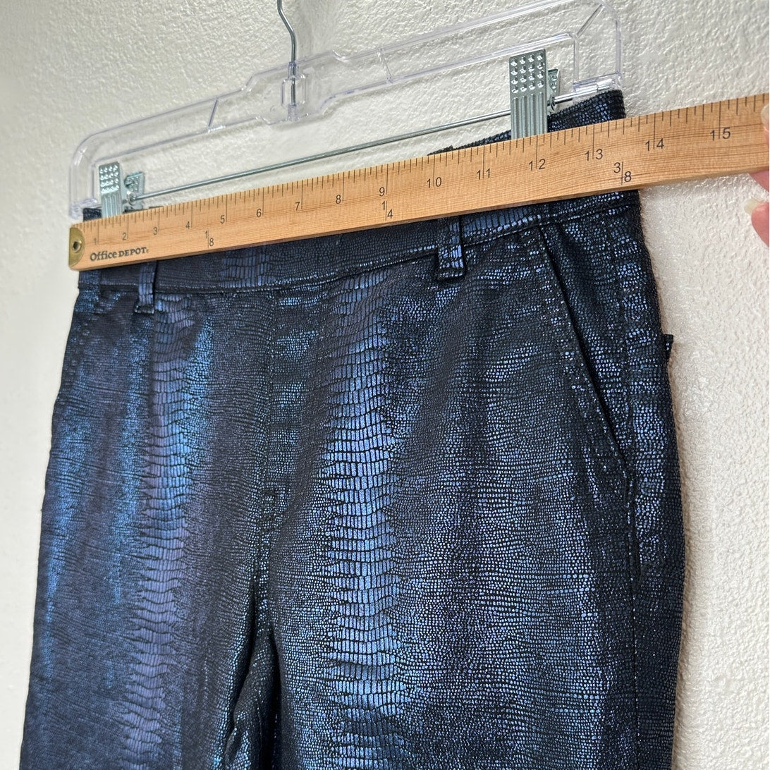 NWT Juicy Couture Navy Black Metallic Snake Print Pull On Jegging 26