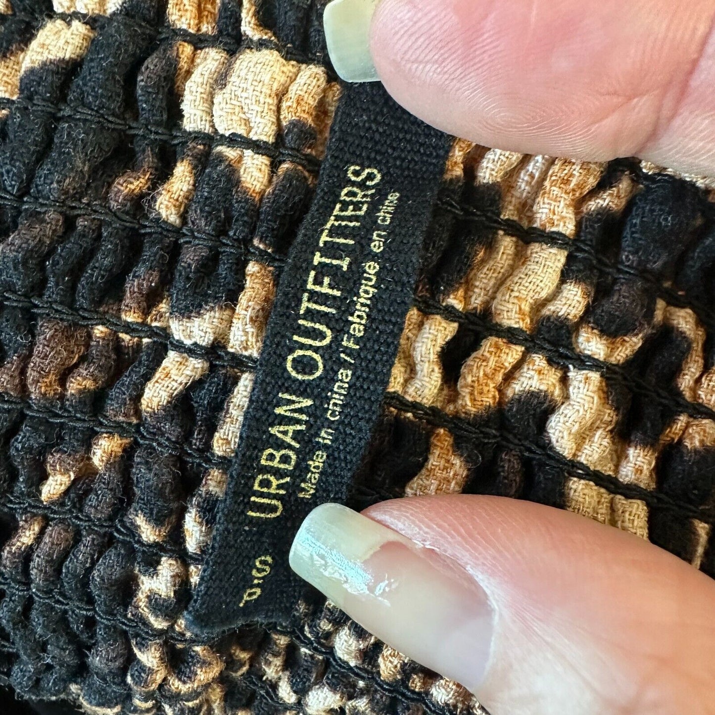 Urban Outfitters leopard Print V Neck Spaghetti Strap Tulip Hem Mini Dress Small