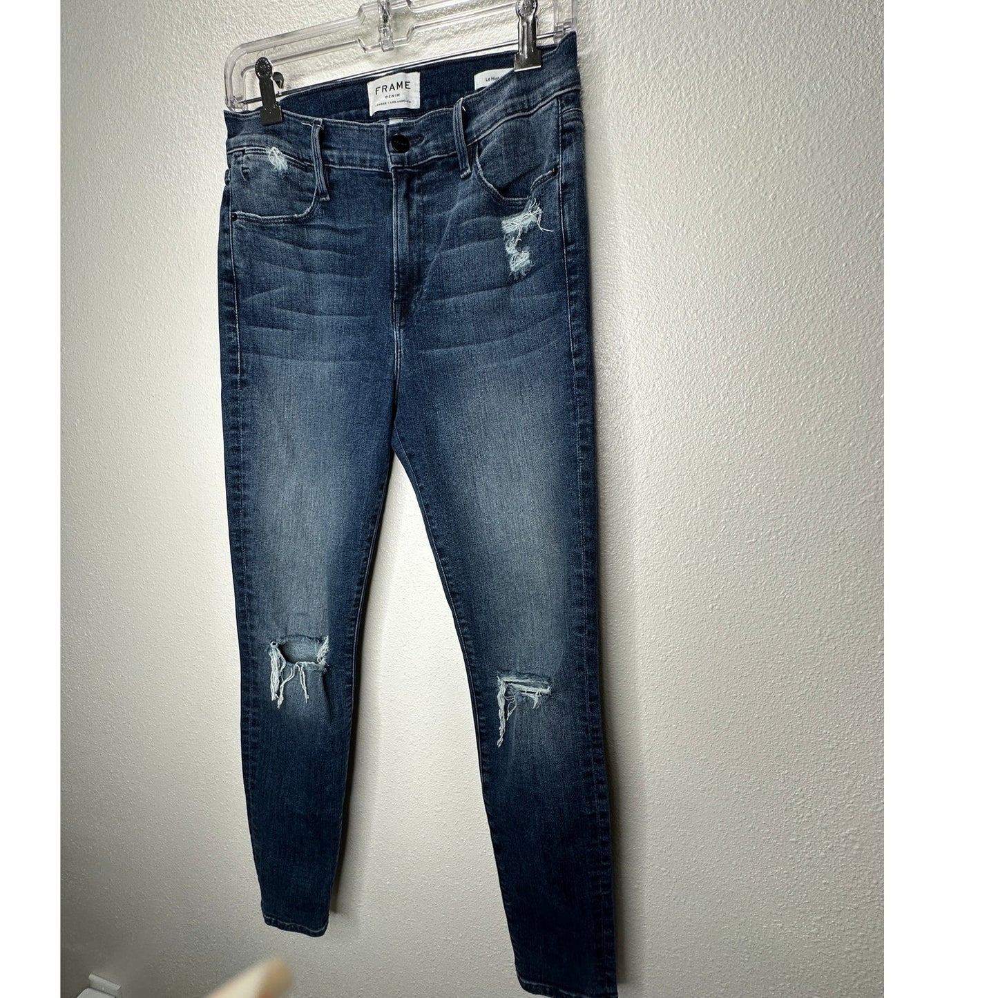 Frame Magellan Medium Wash Distressed Le High Skinny Denim Jeans 29
