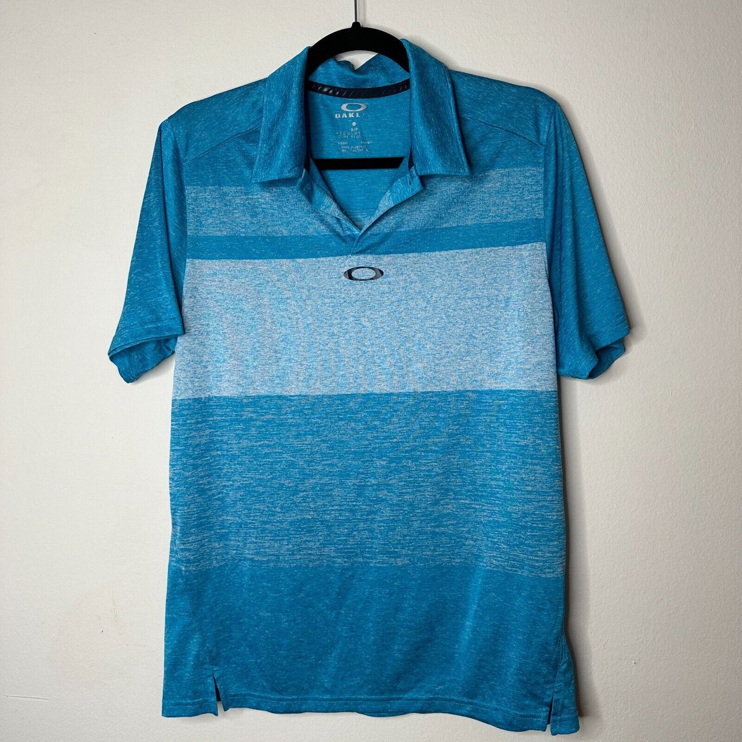 Oakley Bristol Pacific Blue Mens Short Sleeve Multi Stripe Polo Shirt Small