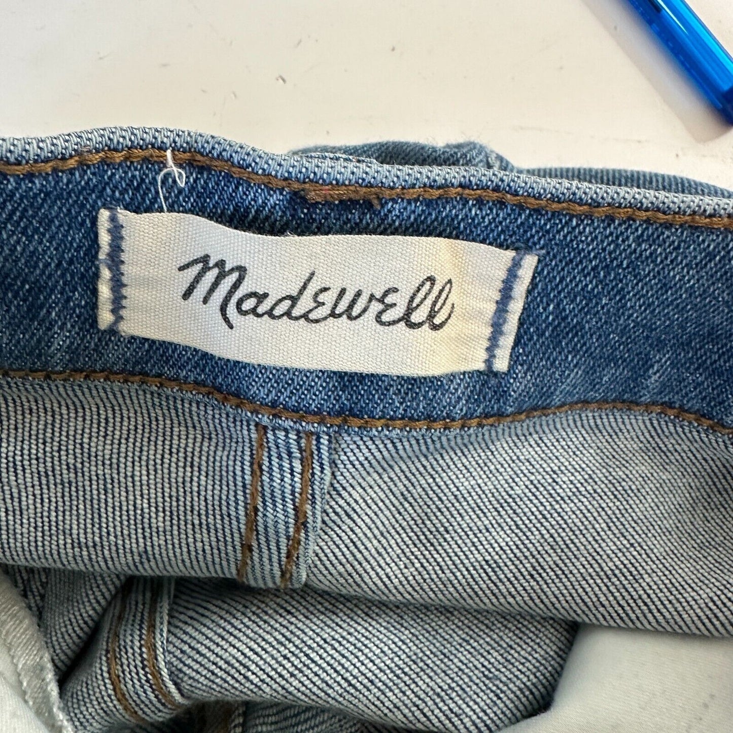 Madewell Medium wash 10" High Rise Skinny Button Fly Raw Hem Jeans 26