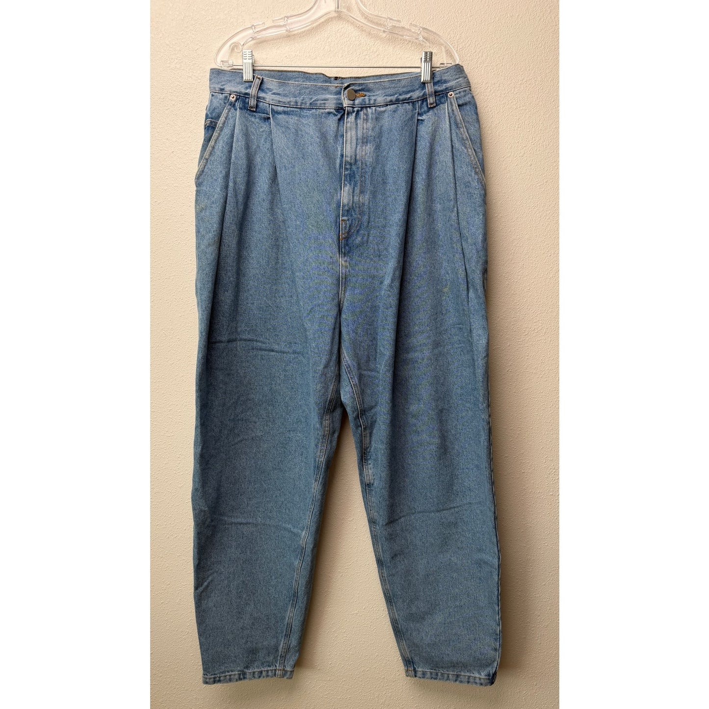 Hed Mayner Men's L Light Blue Pleated Denim Jeans