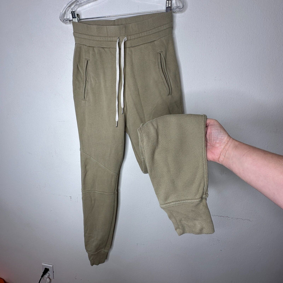 John Elliott Lieutenant Khaki Escobar Drawstring Banded Jogger Zip Pockets 2