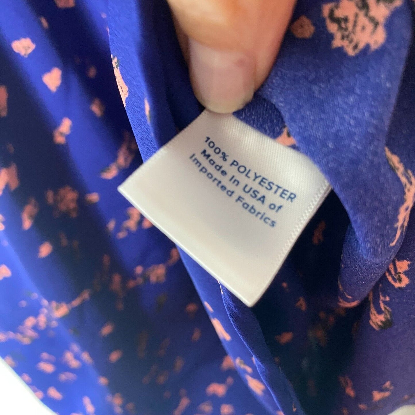 Allison Joy Twist Front Keyhole Halter Back Sleeveless Blue & Peach Tank top XS