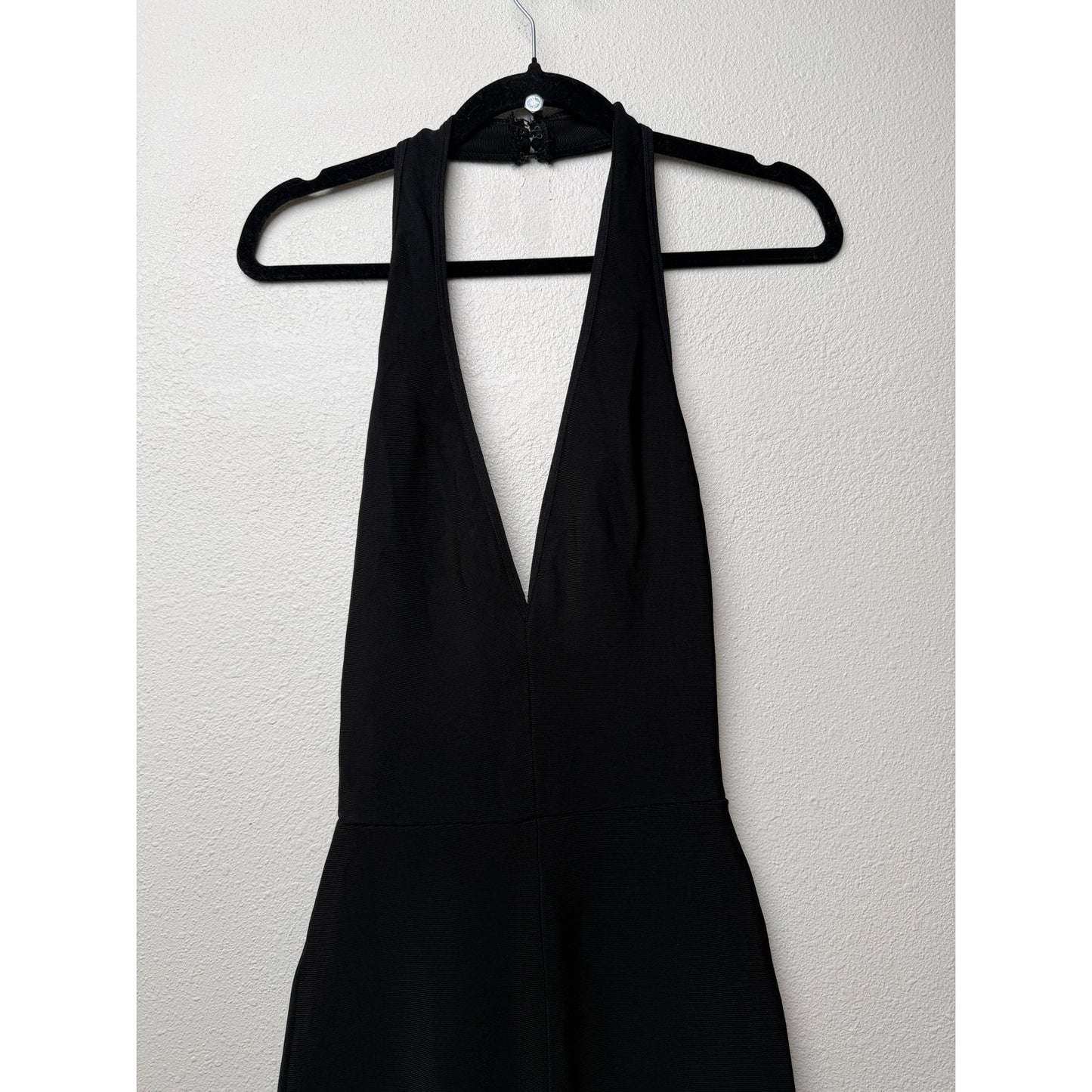 House of CB Anaise Black Jumpsuit Women XS Plunge