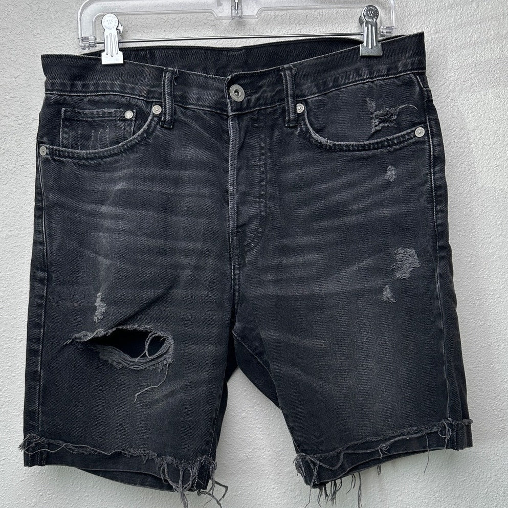 &Denim  by  H&M  Black Gray Denim Shorts Size 30