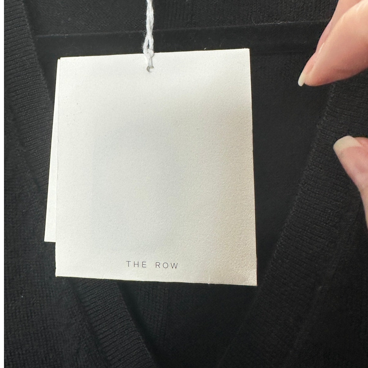 NWT The Row Black Amherst V-Neck Long Sleeve Cashmere Blend Sweater XL