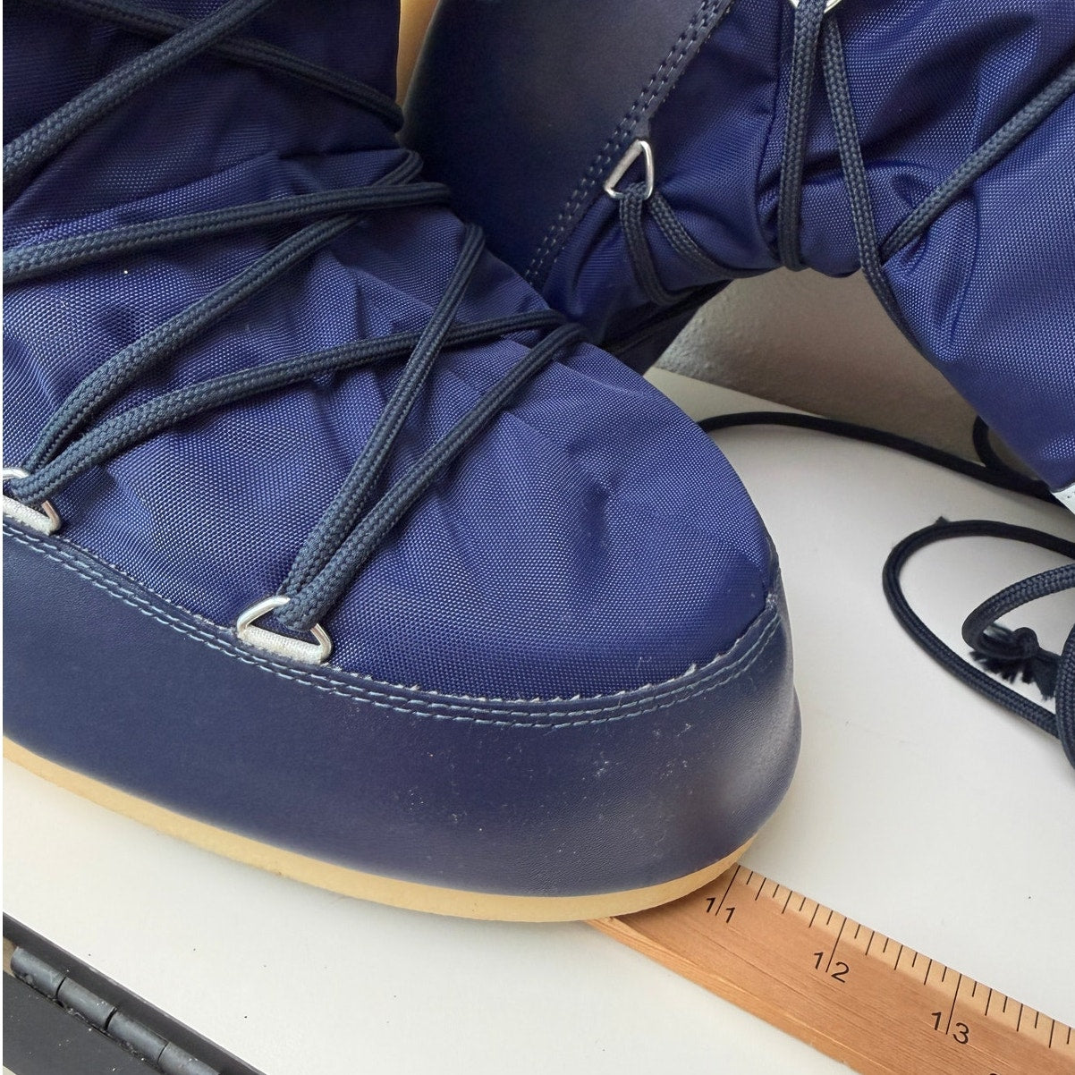 Moon Boot Icon Nylon Snow Boots Navy Blue Unisex EU 42-44 US 9-10.5 w/ bag