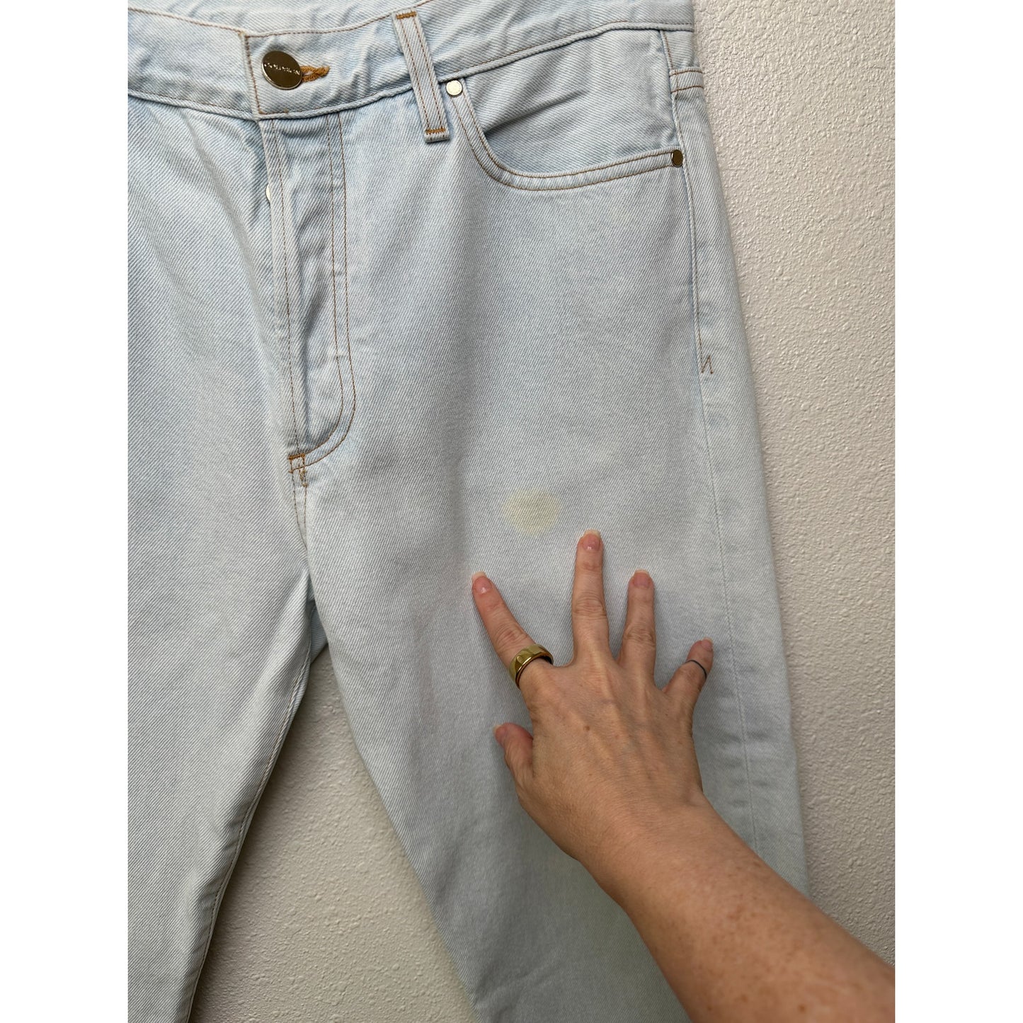 Goldsign Light Wash Straight Leg Jeans Women’s 29 Button Fly Made in USA