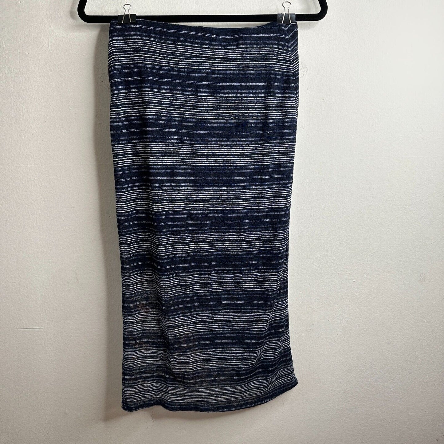 Anthropologie Maeve Plata Aztec Stripes Knit Midi Blue White & Peach XS