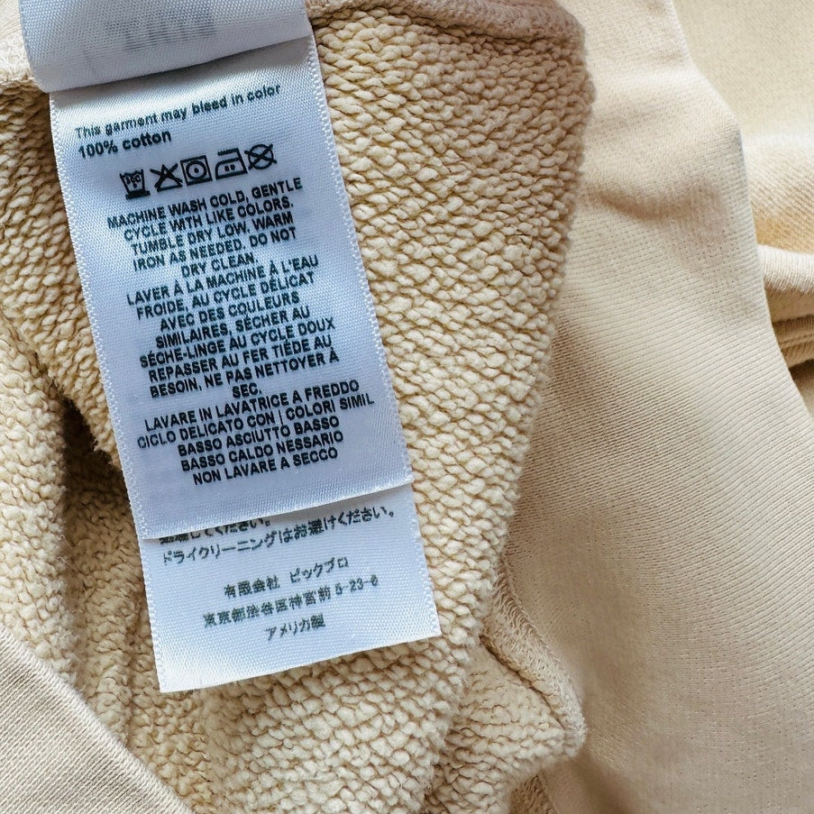 Les Tien Mens Cream Pullover Hoodie & Matching Sweatpants  Set M