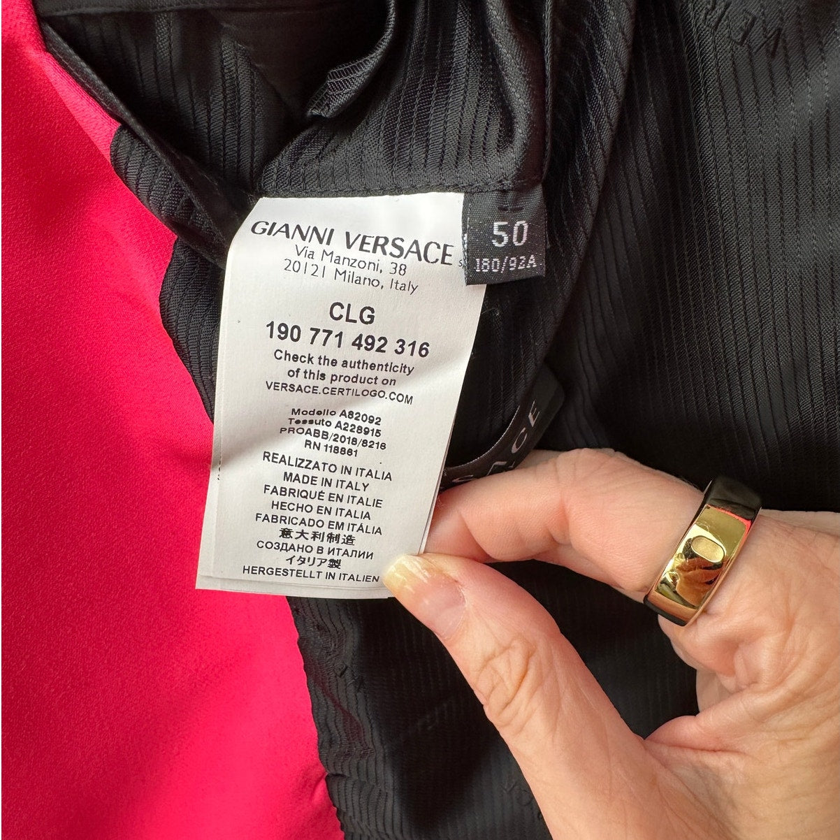 Versace Men’s Hot Pink Blazer Jacket Size IT 50 Two-Button Tailor Made