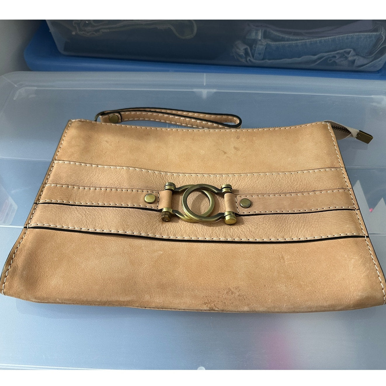 Pratesi Firenze Raggioli 455 Bruce Leather Wristlet Clutch