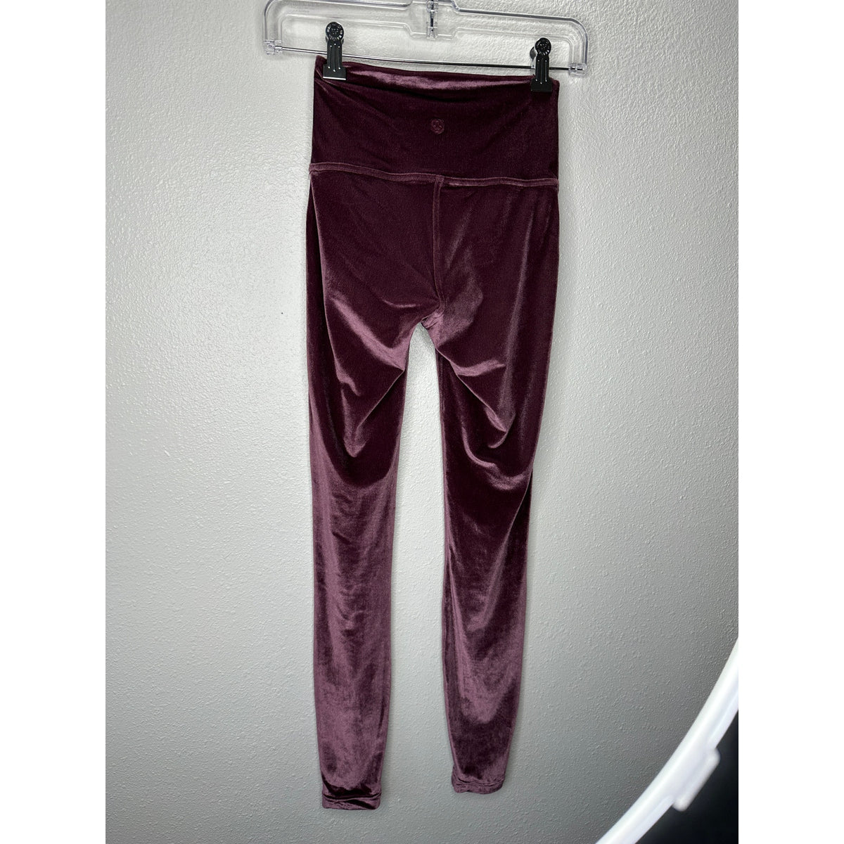 Lululemon Plum Purple Velvet Velour Leggings Yoga Pants Size 2