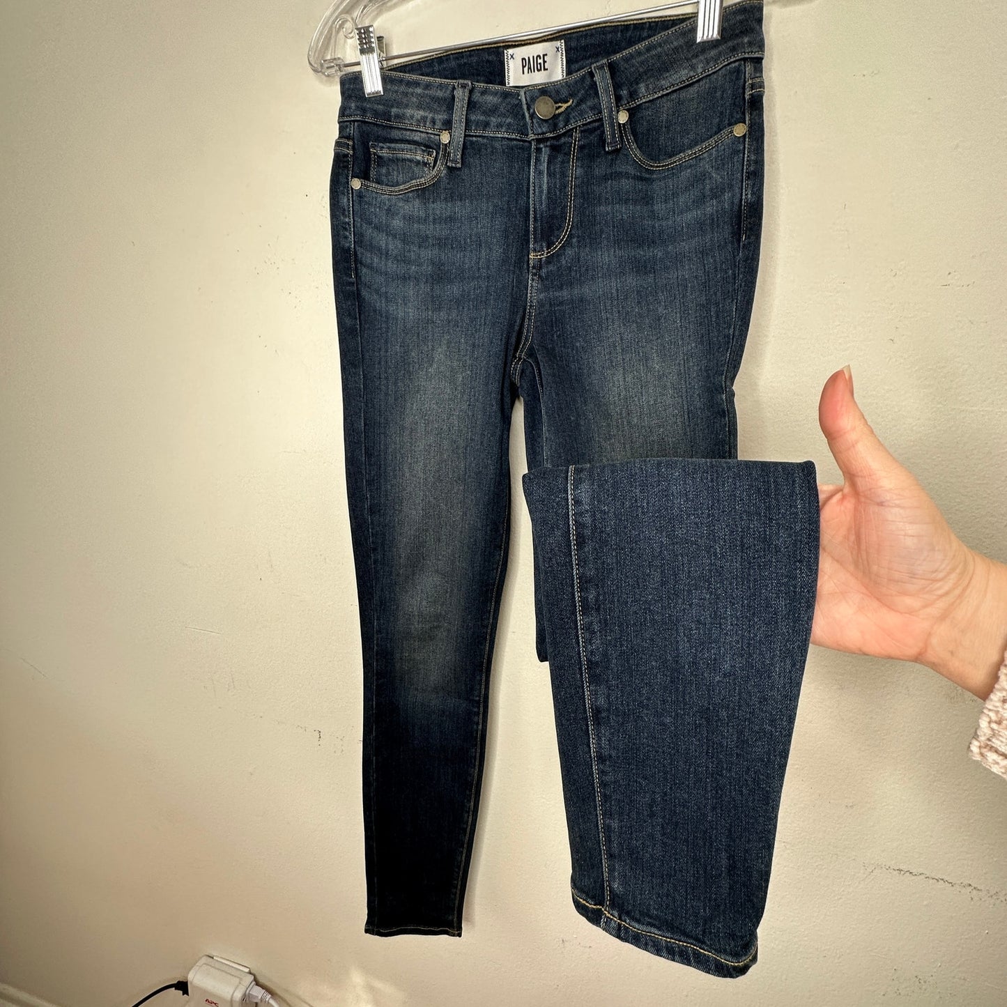 Paige Dark Wash Verdugo Ankle Nottingham Skinny Jean  26