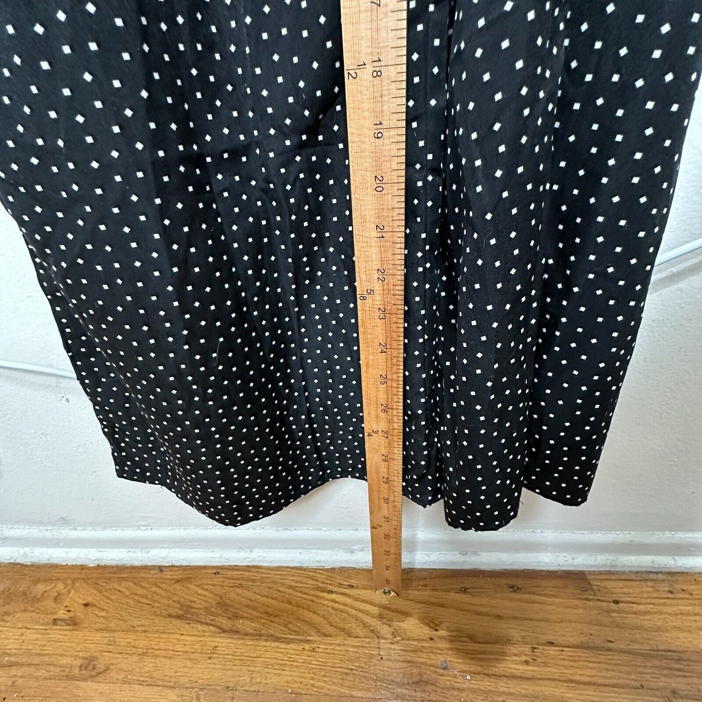 Audrey Halterneck Black White Polka Dot Open Tie Back Pleat Wide Leg Jumpsuit S
