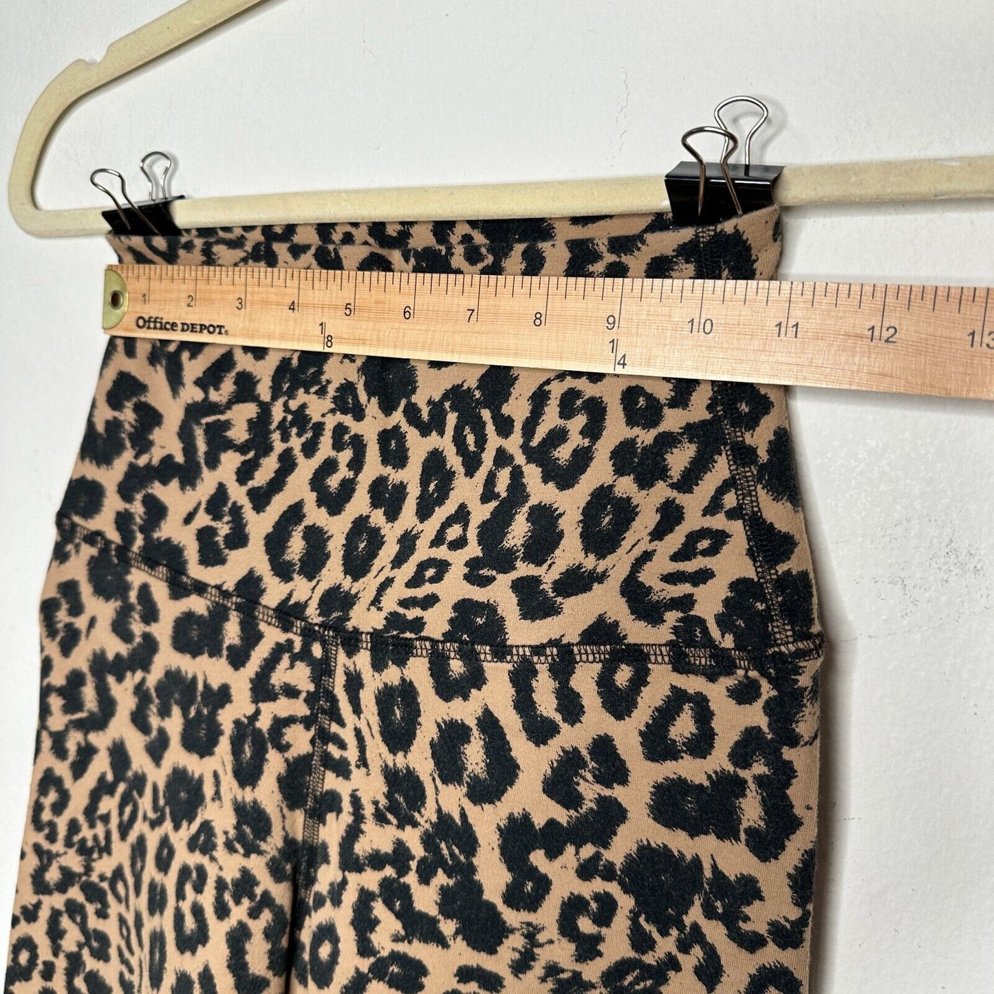 LNA Leopard Print High Band Waist Silhouette Biker Shorts Cotton Spandex Small