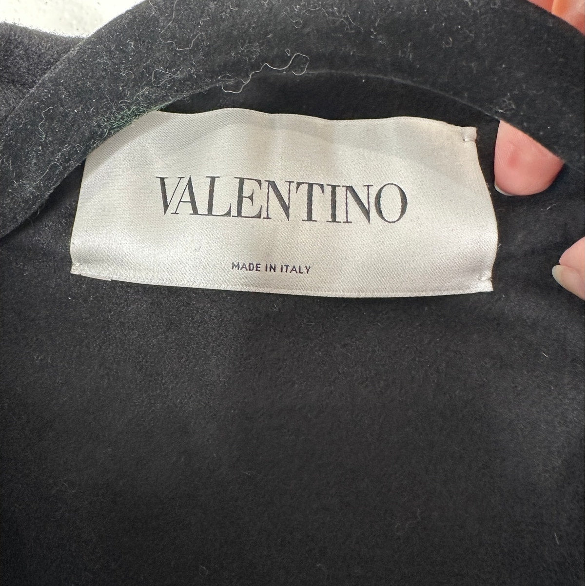 Valentino Garavani Black Wool-Cashmere Appliqué Jacket Snap Close M