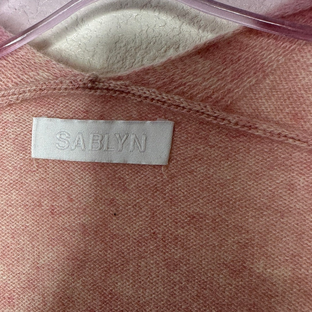 NWT Sablyn Peony Pink Rooney Shawl 100% Cashmere Open Front Sweater Vest S