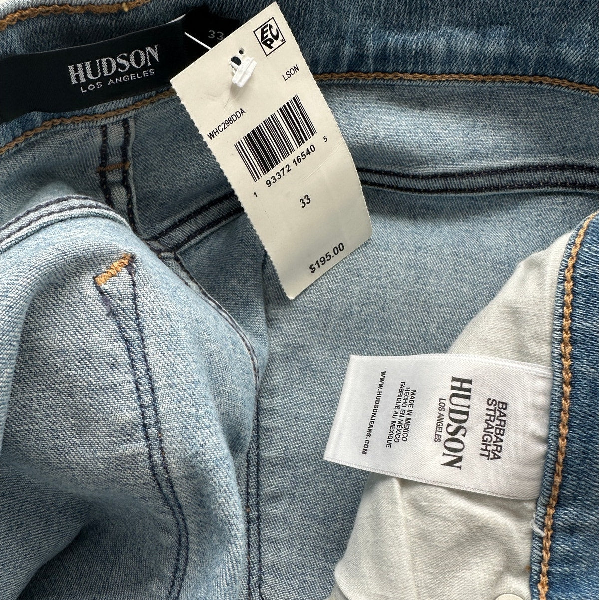 NWT Hudson Barbara High Waist Crop Straight Jeans Blue Women’s 33